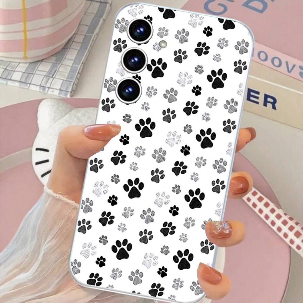Best Friends Dog Paws Transparent Phone Case For Samsung Galaxy Transparent Cover A52 A12 A51 S21 Edge S22ULTRA S23 S24 S20LITE
