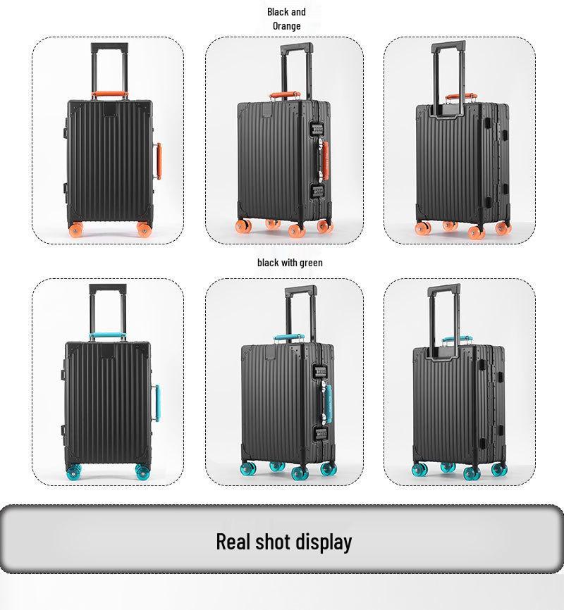 20" Aluminum-Magnesium Alloy Suitcase with Leather Handle - Jelly Wheel Design
