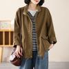 Pure katoen high-end casual jas voor dames lente en herfst nieuw veelzijdig los en dun grote maat literaire jas trend