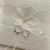 White Laces Wedding Rings Pillow Alliance Bridals Rings Bearers Pillow Cushions Wedding Marriage Ceremony Decoration Supplies