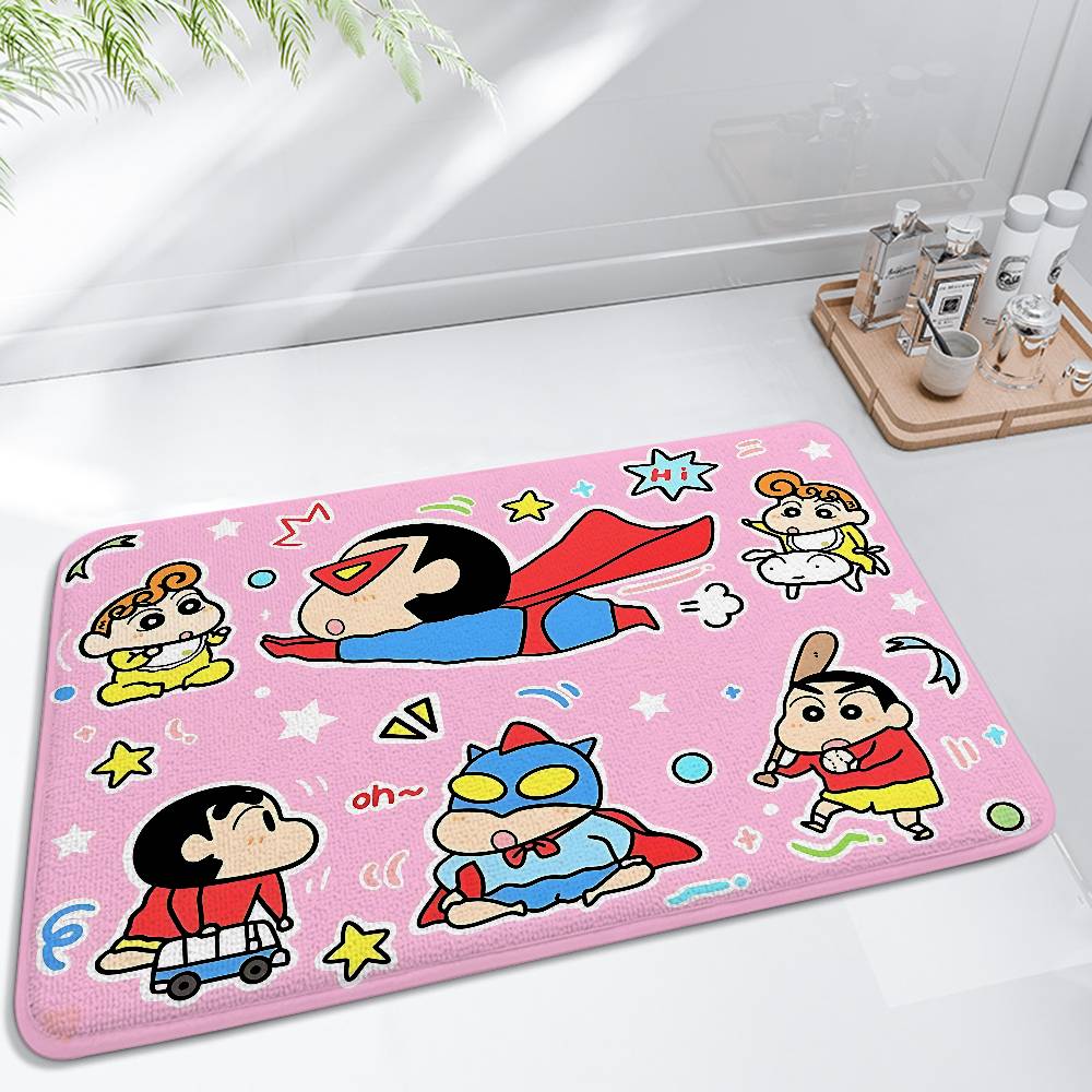 Anime C-Crayon S-Shin-Chan Floor Mat Bathroom Absorbent Mat Simple Door Dirt-resistant Mat Home Kitchen Mat Foot Mat Entry Mat