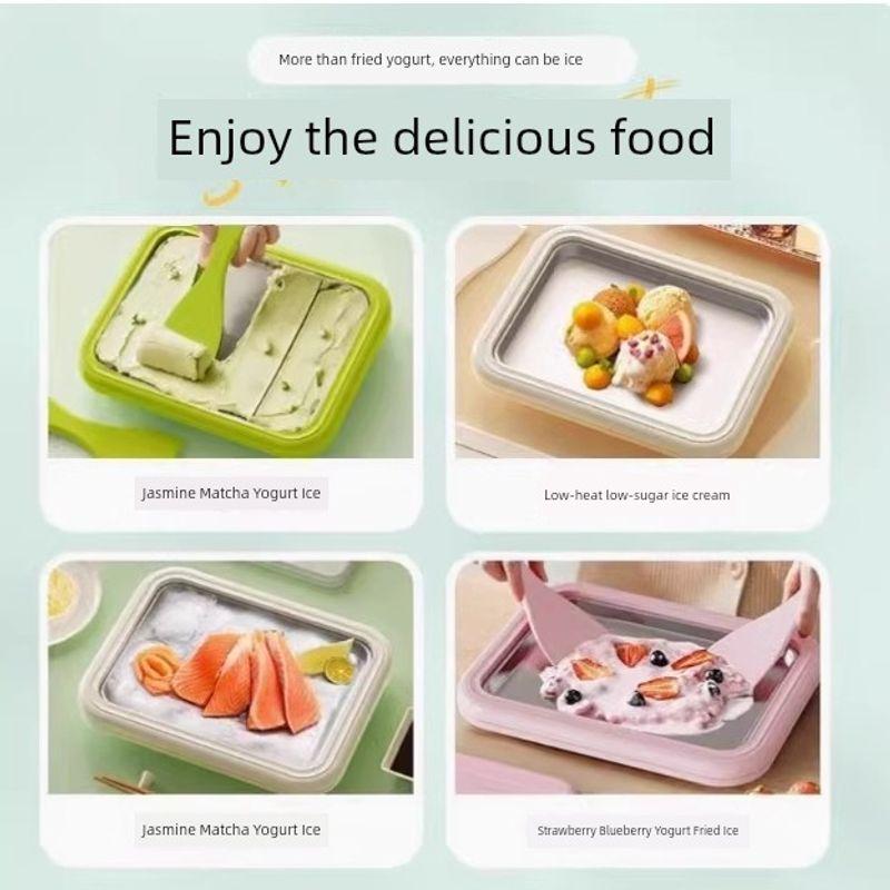 

Multifunctional Fried Ice Machine For Home Stainless Steel Ice Frying Machine Kids Toy Fried Yogurt Machine Plug-in-Free Homemade Fried Ice [2 Pack] Ice Fry Machine-Random Color