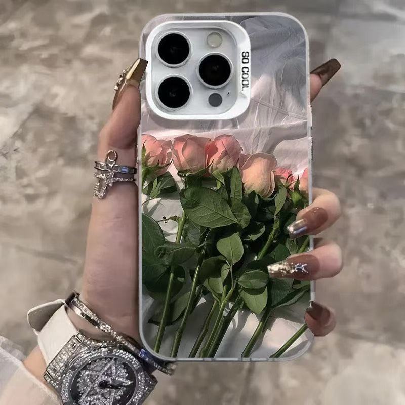 Personalized Rose Is Suitable for Iphone17 Mobile Phone Case 16 Apple 15promax/14 Anti-drop 13pro12 Europe and America 11