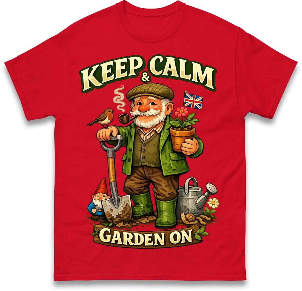 Keep Calm and Garden on T Shirt Tshirt Mens Womens Unisex Tops Tees