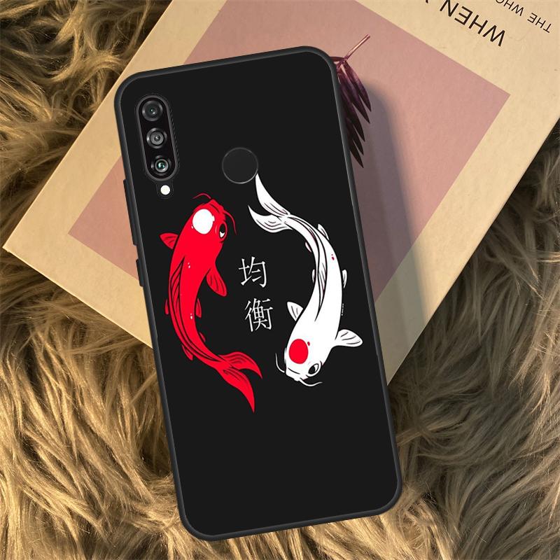 

Chinese Koi Fishes Case For Huawei P40 P30 Lite P20 P50 Pro P Smart 2021 Nova 5T Honor X8 X9 50 70 X9a Coque Huawei P30 Lite