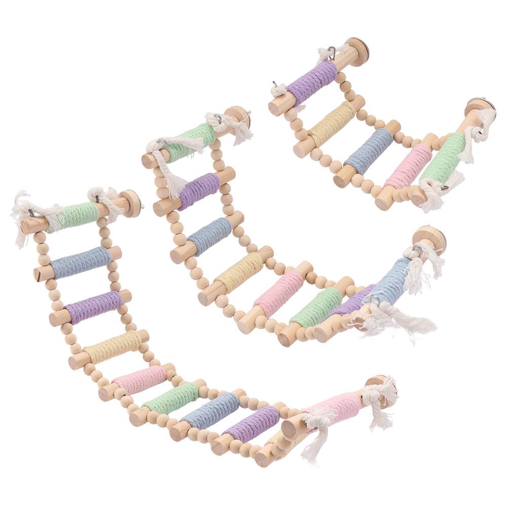 Hanging Parrot Climbing Toy Colorful Wood Bird Perch High-quality Bird Cage Decoration  Cockatiels