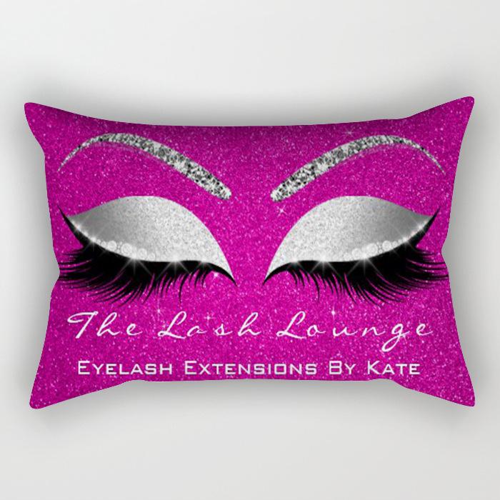 Eyelash Pillow Case European and American Fashion Sleep Waist Pillow Case Living Room Sofa Cushion Pillow Core