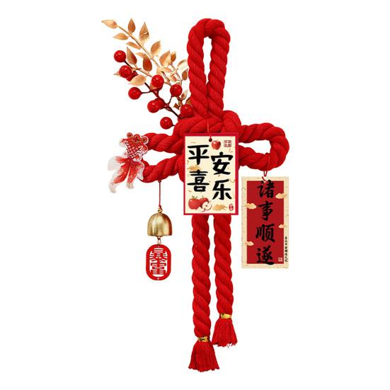 Chinese Wanzi Knot Decoration Red Knot Hanging Lucky Ornaments Door Handle Wall Pendant Feng Shui Good Luck Charm for Spring Festival Car Tree Decor