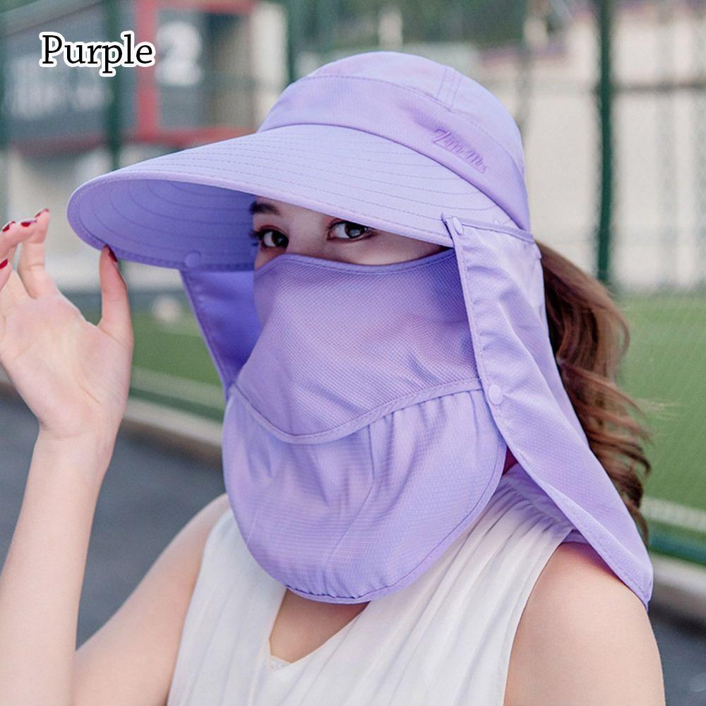 Women Breathable Detachable UV Protection Beach Cap Shade Hat Sunshade Sun Hat Fisherman Cap
