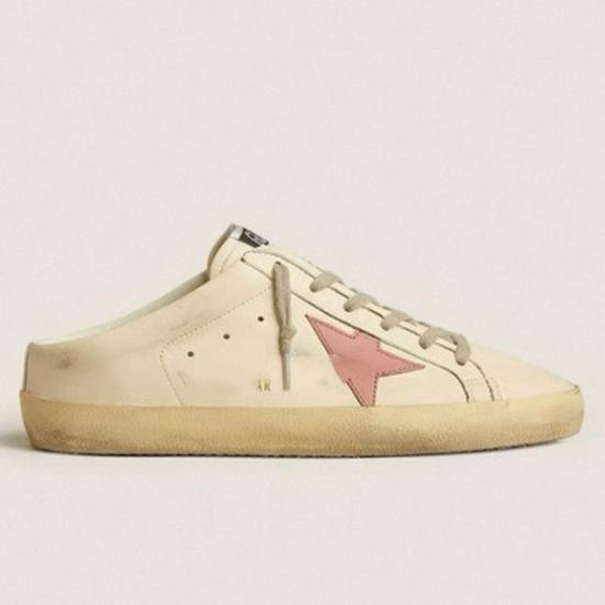 Sandali Donna Vintage 2024 Stella Pelle di Mucca Sporca - Versatili con Tacco Mezzo Aperto e Rialzo Interno