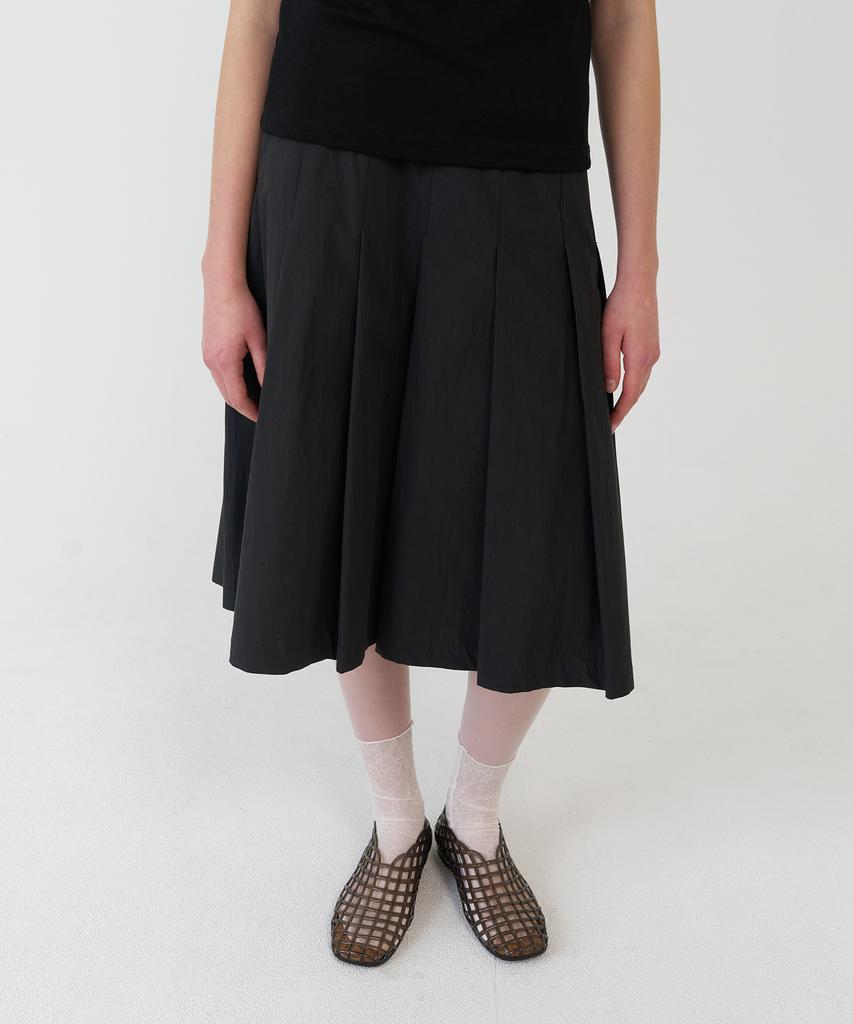 Pesto Cotton Pleated Skirt Black