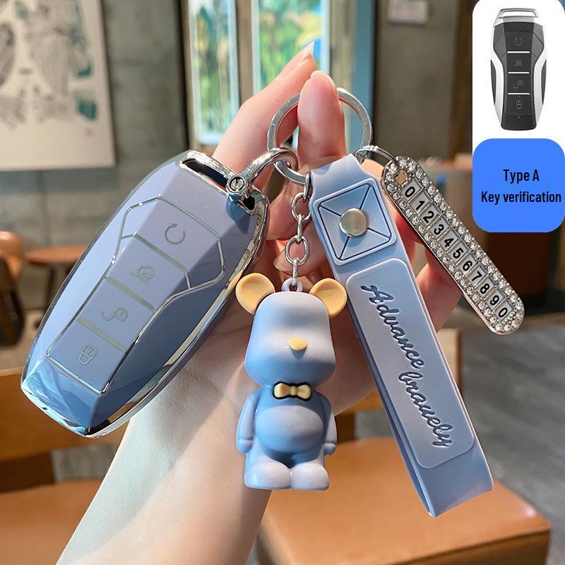BYD Dolphin Key Case for Han Song, Tang DM-i, Qin Pro/Plus, Yuan, and E2 - Car Shell Buckle Bag.