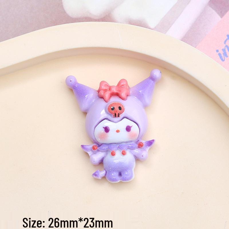 Cute Devil Mimi Cartoon Resin Ornament Hair Clip & Shoe Charm