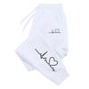 Women's Heart Print Sweatpants Casual High Quality Fitness Trousers Fashionable Baggy Warm PantsStreet Sport Jogging Daily Wear