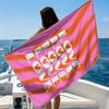 Pink Hope HeartsBeach Towel Ultra-fine Fiber Quick Drying Absorbent Beach Swimming Vacationvacation Essentials Gifts