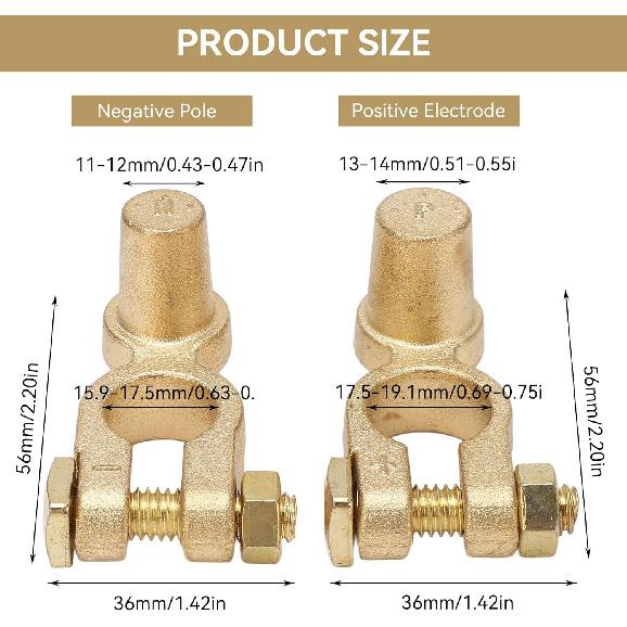 1 Pair Battery Terminal Connector, Car Battery Disconnect Terminal SAE To JIS Positive Negative Top Post Battery Terminal for Auto