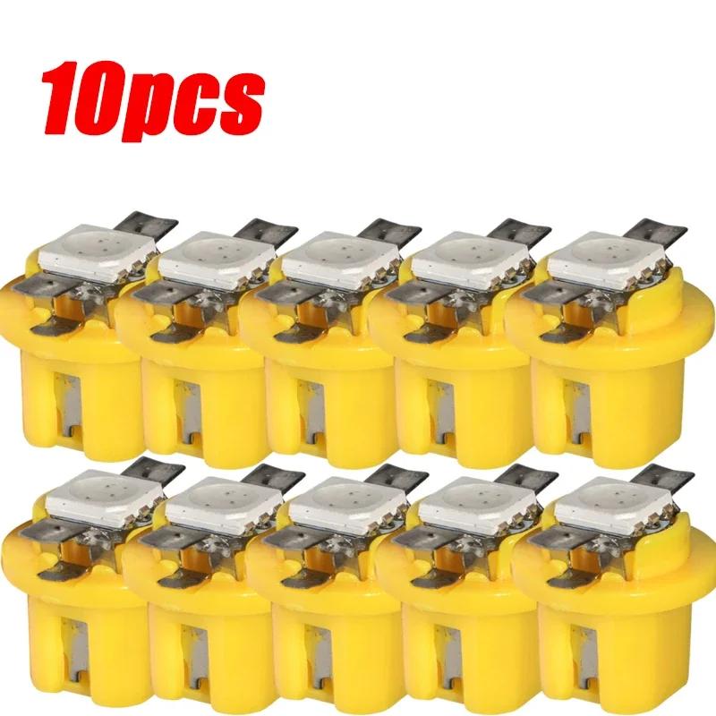 10Pcs T5 B8.5d LED Light Cars Interior Lamp Accessories Speed Lights Bulb Dashboard Side Switch Lamps 12V Instrument Signal Lamp