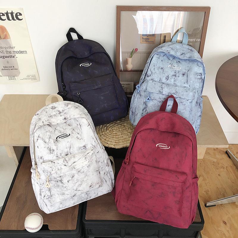 New backpack, college student, junior high school student schoolbag, large capacity, simple and lightweight travel backpack