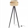 FLOOR LAMP TRIPOD WOODEN LAMPSHADE 45CM CAKE