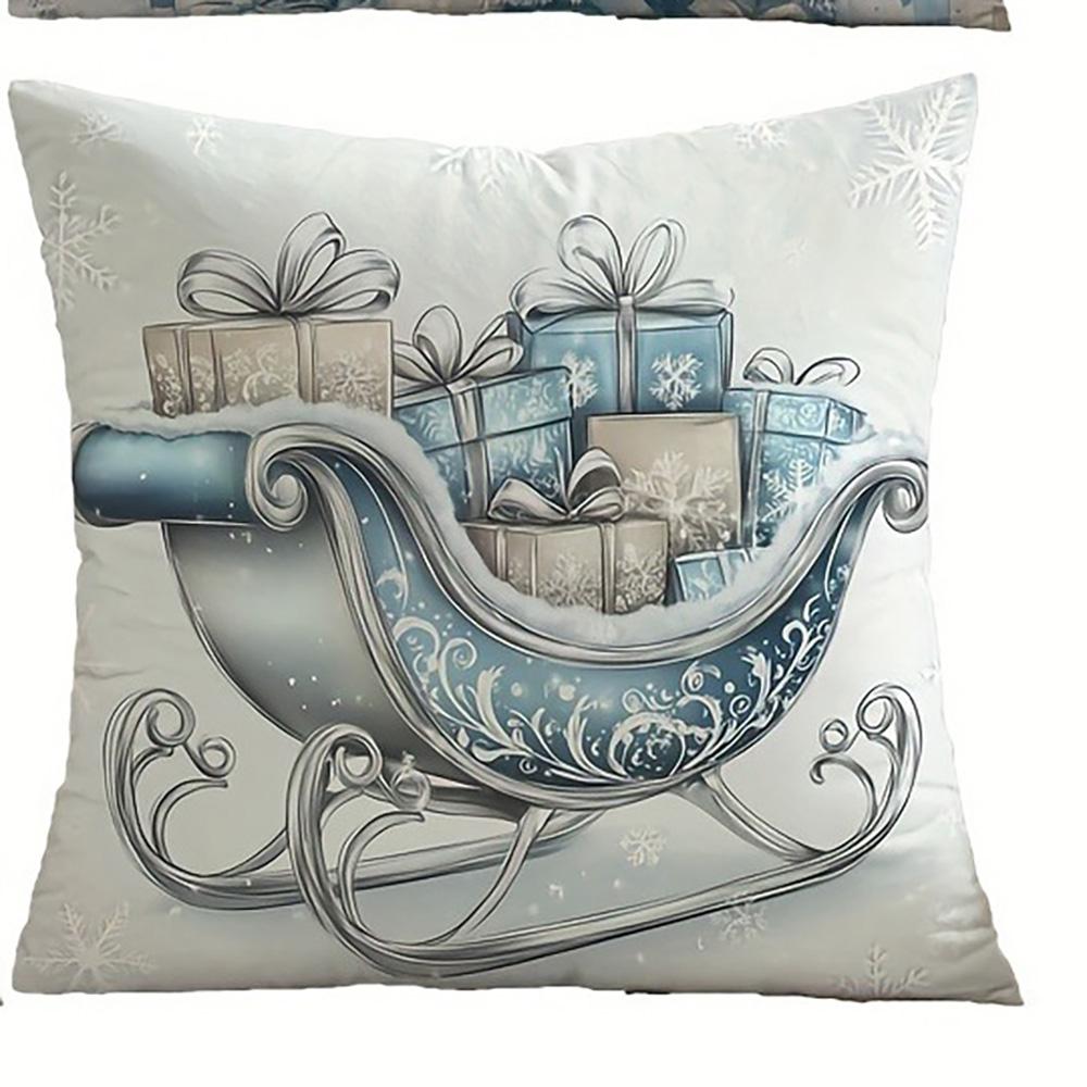 

Christmas Pillowcases: Nutcracker, Christmas Tree, Gift Bag & Sleigh Designs Sofa room cushion cover home decoration gift 16x16Inch