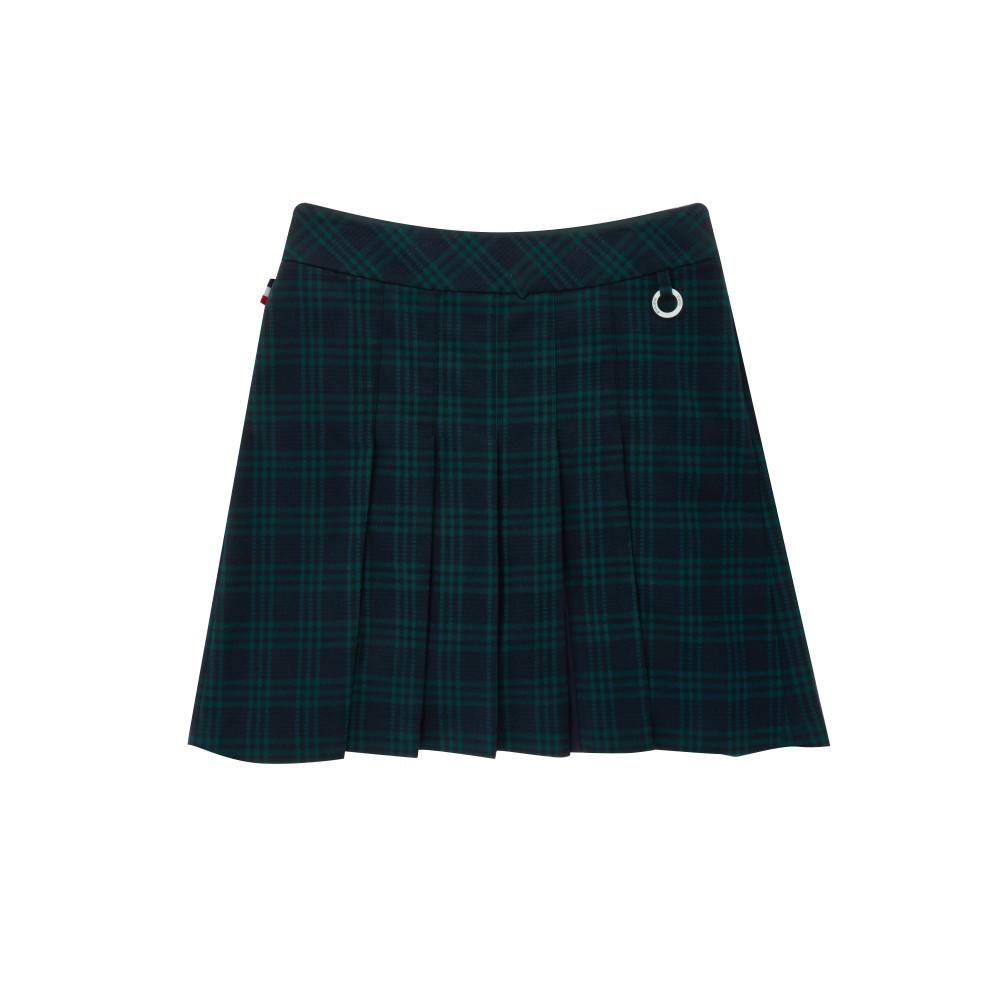 MARTINE GOLF All Over Check Pleats Skirt_Navy