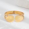 European & American Cross-Border Stackable Double-Layer Round Disc Smooth & Irregular Alloy Bracelet Set