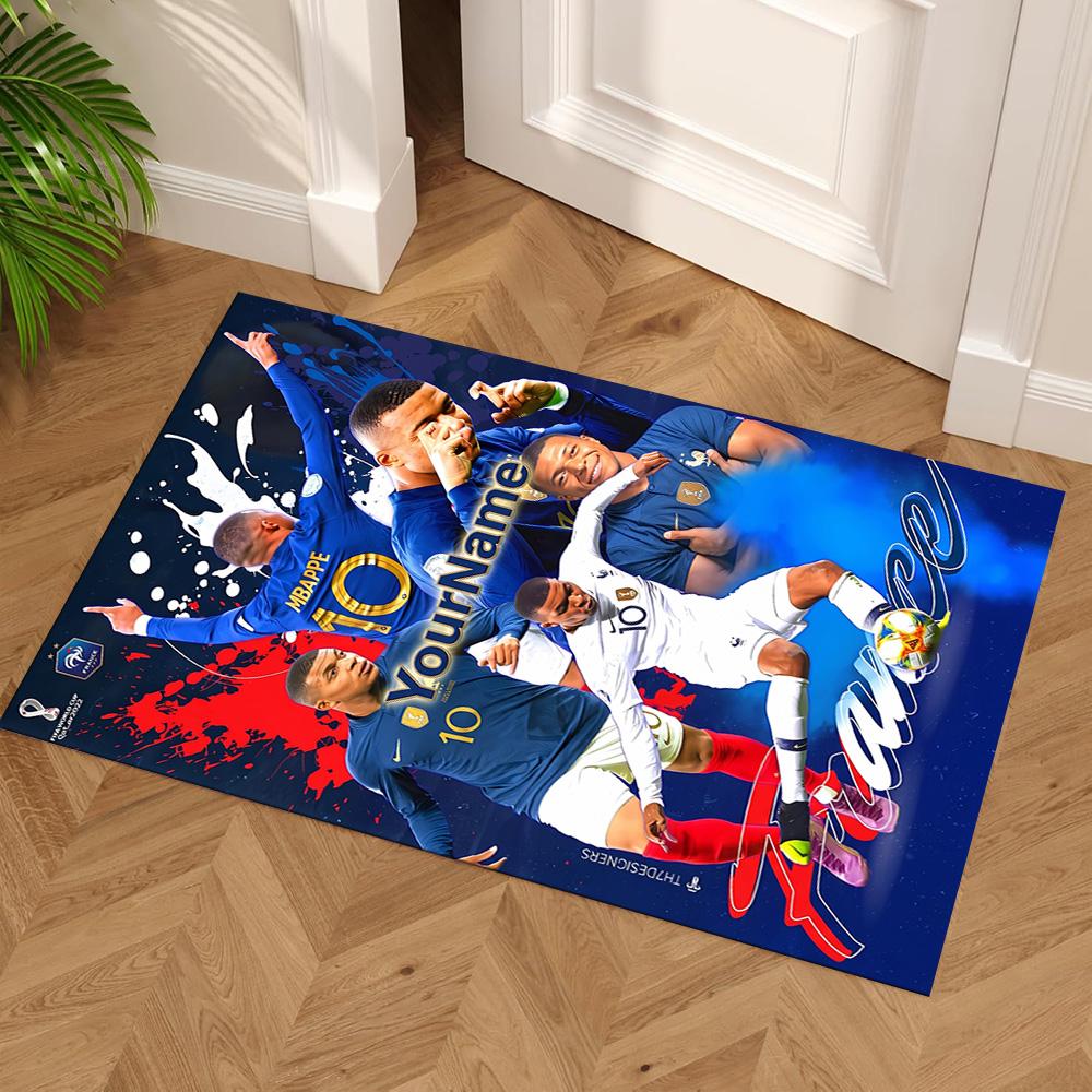 Mbappe Personalized Name Carpet Design for Study Room Foyer Entryway Kitchen Anti-slip Rug Decorate Offices