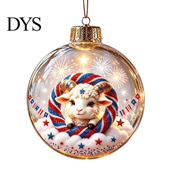 Festive Party Decorations Glowing Christmas Story Ornament, Light?Up Mini Holiday Scene Hanging Ball with Warm Gift Embellishments LED Light, Clear