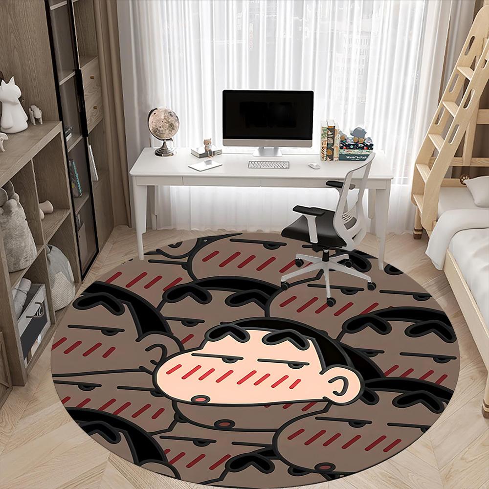 1PC Crayon Shin-chan Office Round Rug, Non-slip, Soft and Durable Office Rug for Interior Decoration, Perfect for Office yy250915093