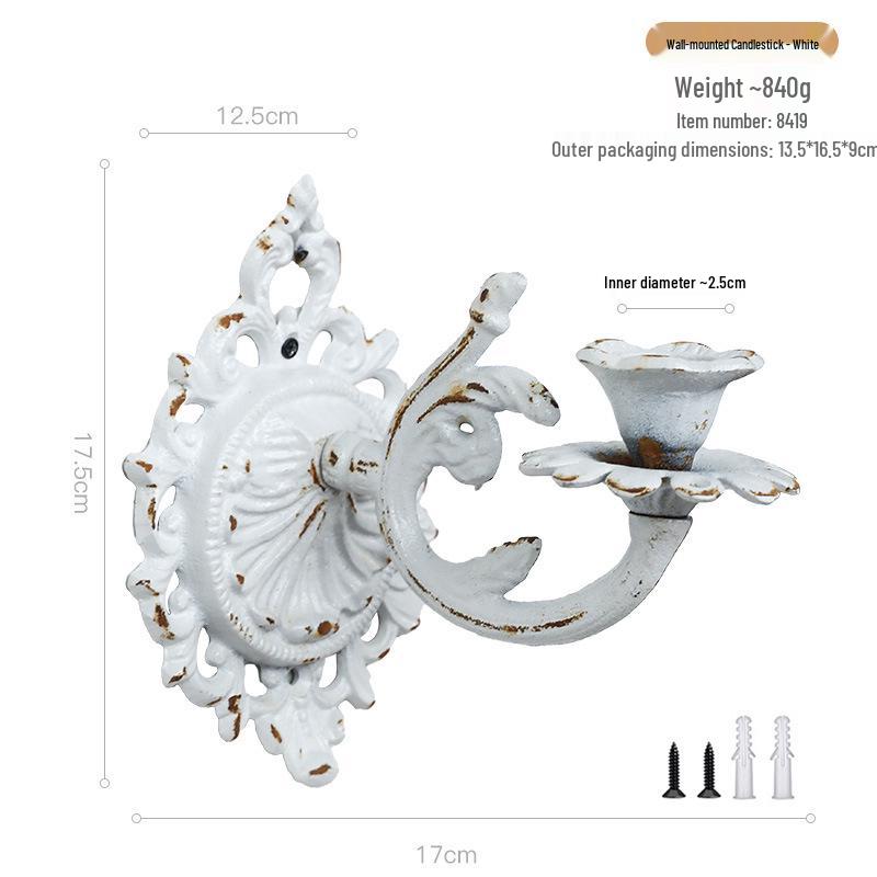 European Retro Geometric Wall-Mounted Candle Holder for Hotel and Restaurant Décor