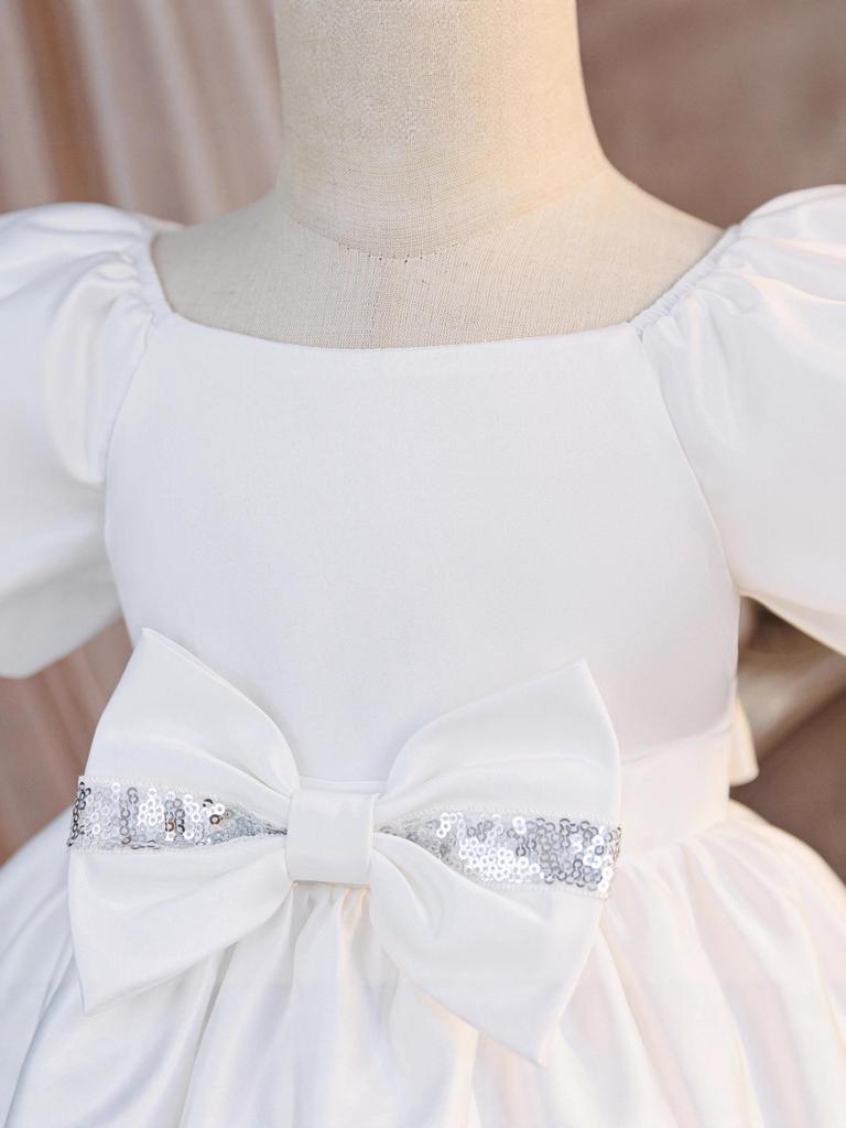 2026 Satin-Puffärmel-Prinzessinnenkleid - Geburtstag & Partykleid für Mädchen