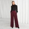 Autumn New Arrival Rust Red Pants Fashion Casual Straight-Leg Casual Pants Velvet Wide-Leg Pants Women Mop Trousers