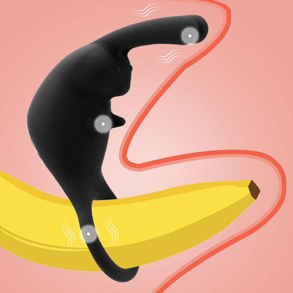 10 Speeds Clitoris Stimulation Massager Vibrator Sex Toy for Men Couple Delay Ejaculation Penis Ring Vibrating Cock Rings