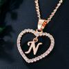 Customizable Love Pendant Necklace with Zircon 26 Letter Initial Jewelry for Men And Women