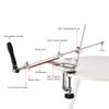 Knife Sharpener System with 4 Whetstones Desktop Clip-on Knife Sharpener Kit, 360-degree Rotation Fixed Angle Alloy Manual Knife Sharpener 180-degree