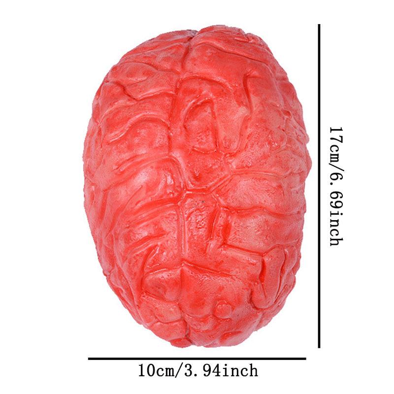 Halloween Ghost Day Simulation Brain Toys Horror Rubber Fake Human Brain Prop Toy Organ Body Part Halloween Decoration Accessory