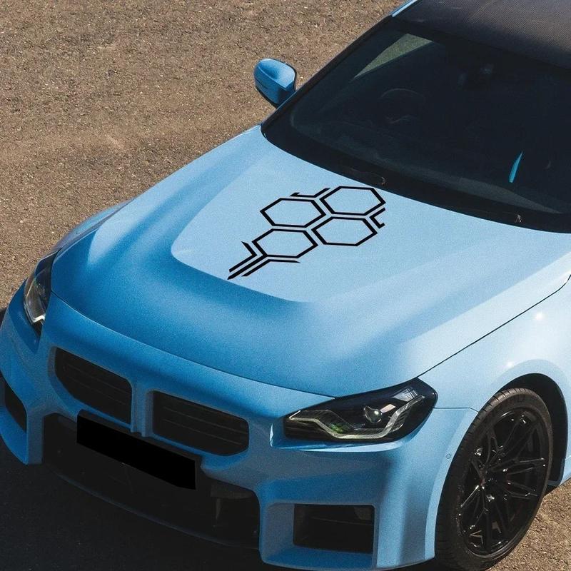 Creative Honeycomb Pattern Car Engine Hood Sticker Racing Style Car Hood Vinyl Decal Auto Body Decoration Sticker Accessories