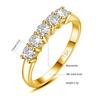 With Certficate Solid Gold Moissanite Ring For Women 5 Stone AU 750 Luxury Jewelry With Stamp Engagement Gift Trend