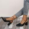 Women Sandals Retro Sling Back Pumps Women Vintage Square Toe High Heel Shoes Elegant Metal Decoration Dress Party Sandals Women