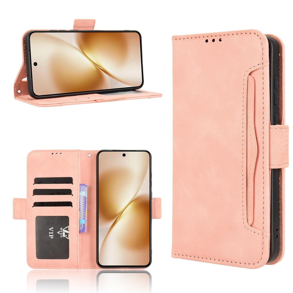 For vivo X200s 5G Leather Case Phone Wallet Cover with Multiple Card Slots