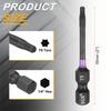 T7-T50 Torx Head Impact Screwdriver Bits 1/4" Hex Shank Magnetic No Hole Tamper Proof 6 Point Star Screw Driver Bits Power Tools