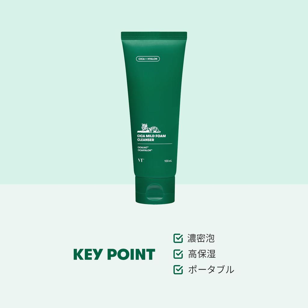 VTCOSMETICS VT CICA Foam 6 Sensitive Dry Skin Facial Pore Care Foam Cleanser Cleanser, Types, Moisturizing, Skin, Skin, Care, Cica, Cleanser, Foaming,