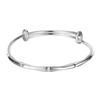 925 Silver Plated Bamboo Style Push-Pull Bangle Bracelet - Gift for Her