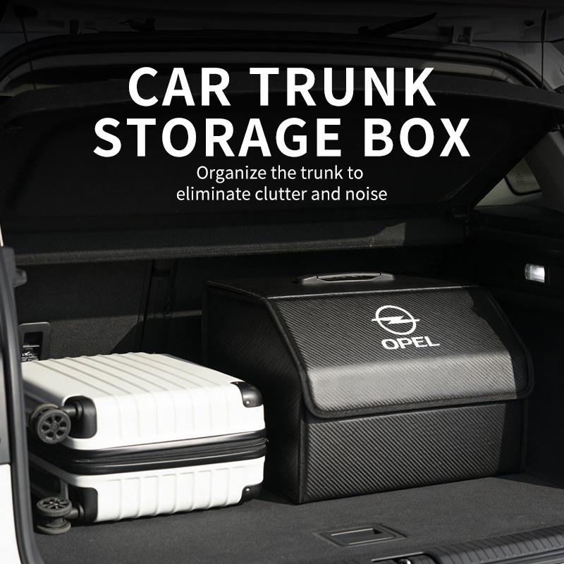 AAAYR1 Car Trunk Fold Large Capacity Organizer Bag Storage Leather Tidying Box Accessories For Opel Insignia Astra G J F K Vectra C H