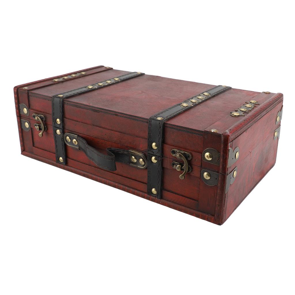 Vintage Decorative Storage Suitcase Synthetic Wood Retro Luggage Decor for Prop Arrangement