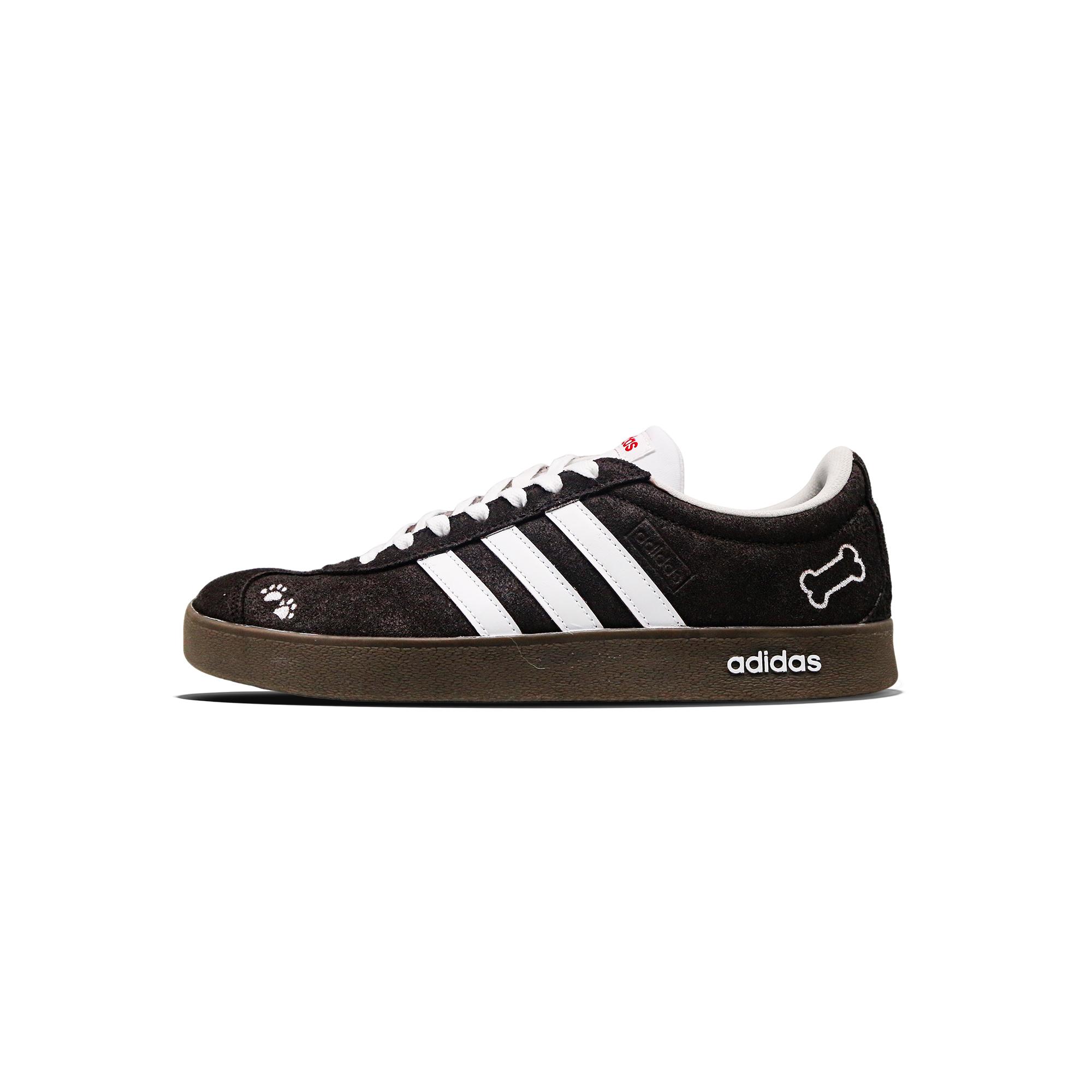 Adidas Vl Court Classic Следы от лап Устойчивые к истиранию Низкие Кроссовки для скейтборда Унисекс Темно-коричневые JS3003(Команда81VPaw Марк) 38