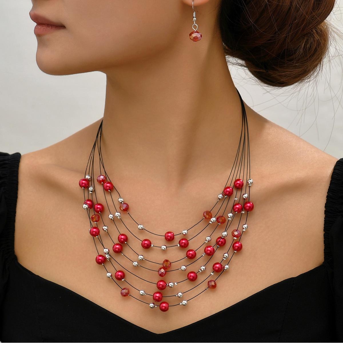Orecchini Lunghi A Goccia In Stile Boho, Con Cristalli E Perle, Placcati Oro, Per Donna