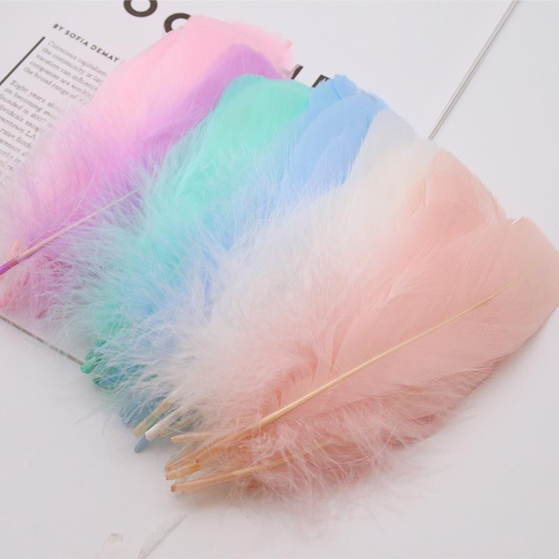 50Pcs Color Full Soft Big Floating Feather Goose Feather Diy Color Feather Headdress Craft Decorative Material