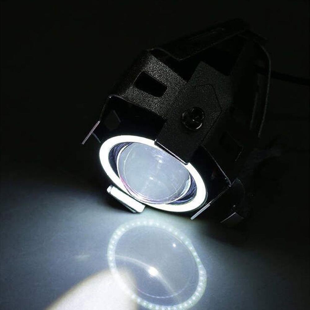 LED Motorcycle Angel Eyes Motorbike LED Auxiliary Lamp U7 Headlamp Spotlights Motorcycle Headlights Super Bright 125W 2Pcs/set