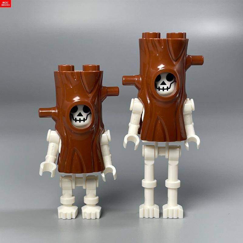 MOC Blokken Schedel Duivel Gezicht Hoofddeksel Hoofd Kostuum Boomstam 35827 DIY Speelgoed Actie Figuren Plant Bouwstenen Kinderen Cadeaus